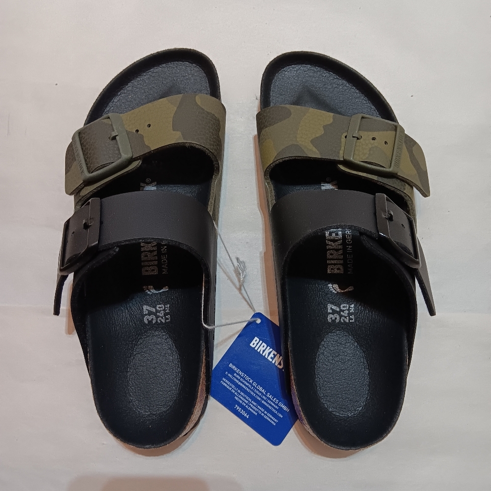 Birkenstock ARIZONA Split Sandals Black/Camo Ladies 6, Mens 4, EU37 1021191 Narr - Picture 3 of 8